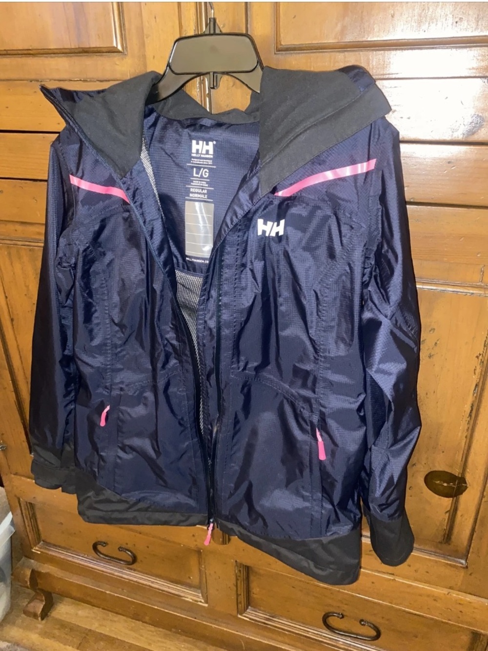 Youth Girls HELLY HANSEN TECH PERFORMANCE Hooded Parka Jacket-Navy Blue-LARGE
